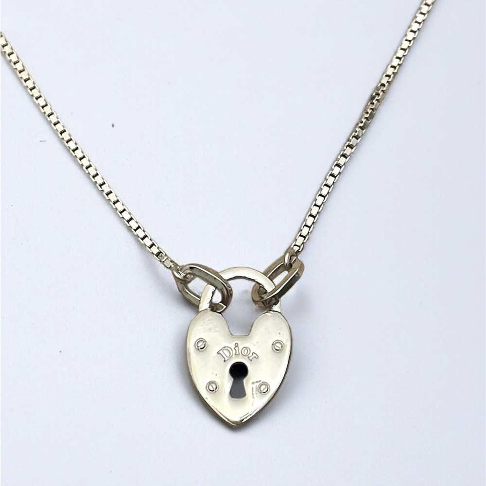 Dior Silver Heart Pendant Necklace